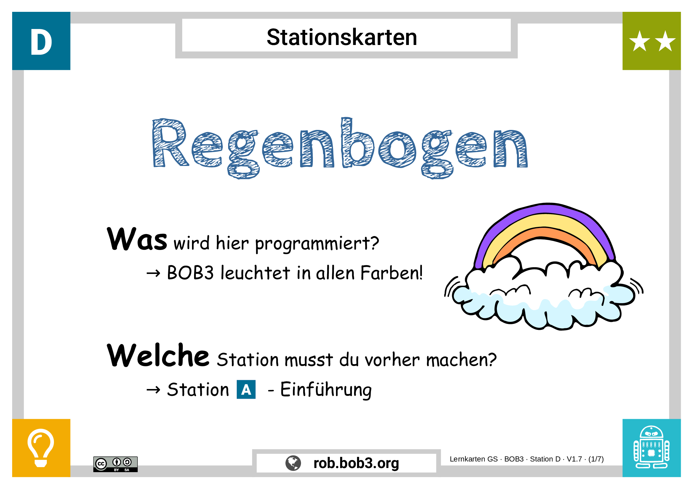 Lernstation D - Regenbogen - Deckblatt